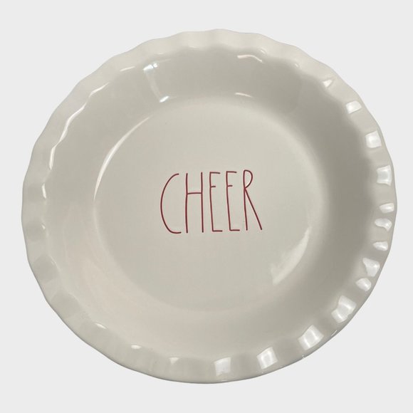 Rae Dunn Jingle Bells Tie the Season Cheer Ceramic Holiday Pie Plate Set of 3 - Picture 5 of 9